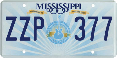 MS license plate ZZP377