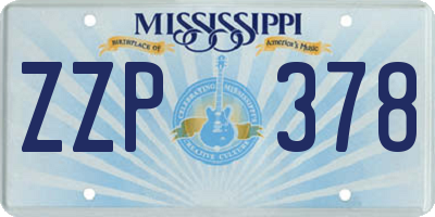 MS license plate ZZP378