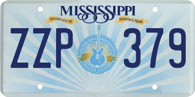 MS license plate ZZP379