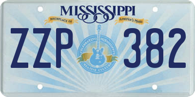 MS license plate ZZP382