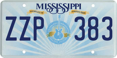 MS license plate ZZP383