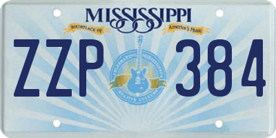 MS license plate ZZP384