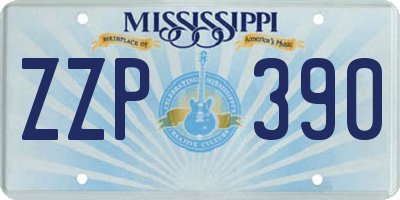 MS license plate ZZP390