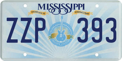 MS license plate ZZP393