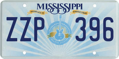 MS license plate ZZP396