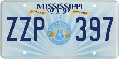 MS license plate ZZP397