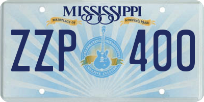 MS license plate ZZP400