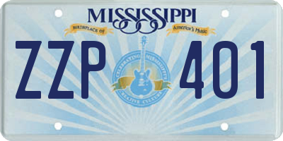 MS license plate ZZP401