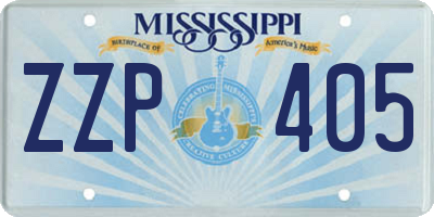MS license plate ZZP405