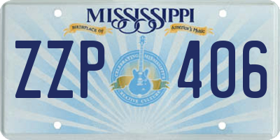 MS license plate ZZP406