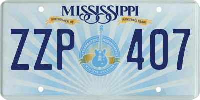 MS license plate ZZP407