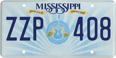MS license plate ZZP408