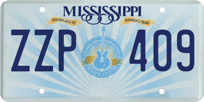 MS license plate ZZP409