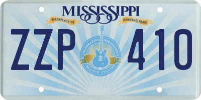 MS license plate ZZP410