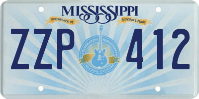 MS license plate ZZP412