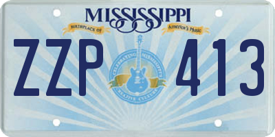 MS license plate ZZP413