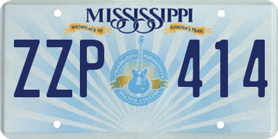MS license plate ZZP414