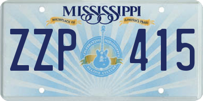 MS license plate ZZP415