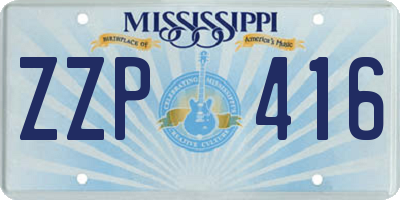 MS license plate ZZP416