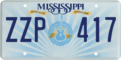 MS license plate ZZP417