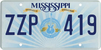 MS license plate ZZP419