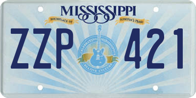 MS license plate ZZP421