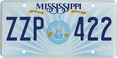 MS license plate ZZP422