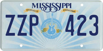 MS license plate ZZP423