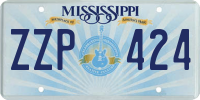 MS license plate ZZP424