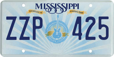 MS license plate ZZP425