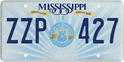 MS license plate ZZP427