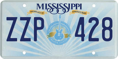 MS license plate ZZP428