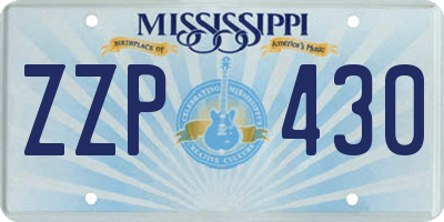 MS license plate ZZP430