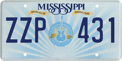 MS license plate ZZP431