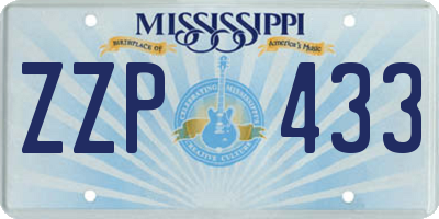 MS license plate ZZP433