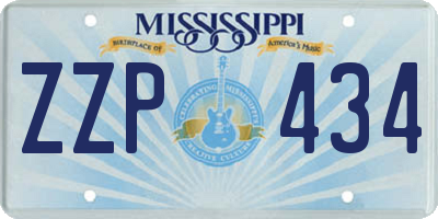 MS license plate ZZP434