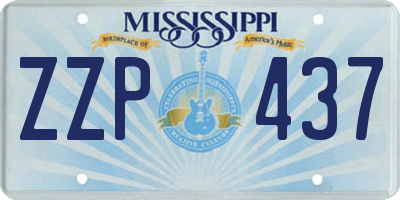 MS license plate ZZP437