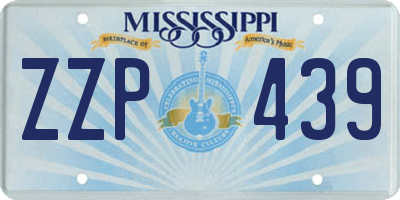 MS license plate ZZP439