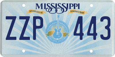 MS license plate ZZP443