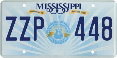 MS license plate ZZP448