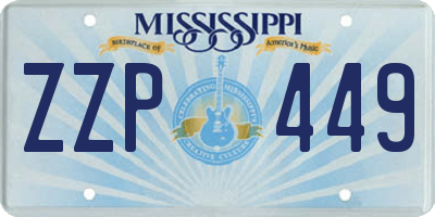 MS license plate ZZP449