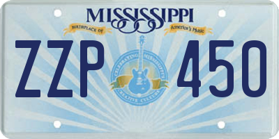 MS license plate ZZP450