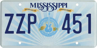 MS license plate ZZP451