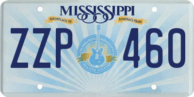 MS license plate ZZP460