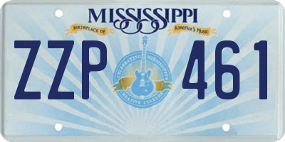 MS license plate ZZP461