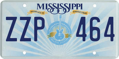 MS license plate ZZP464