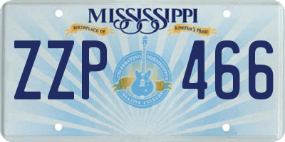 MS license plate ZZP466
