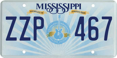 MS license plate ZZP467