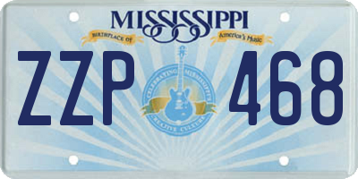 MS license plate ZZP468