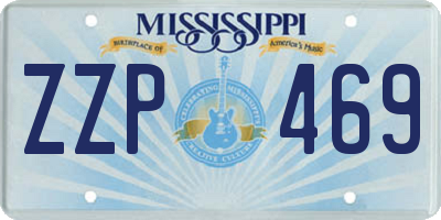 MS license plate ZZP469